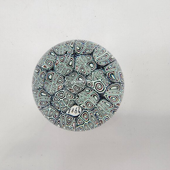 Murano Glass Milefiori Paperweight - Picture 1 of 4